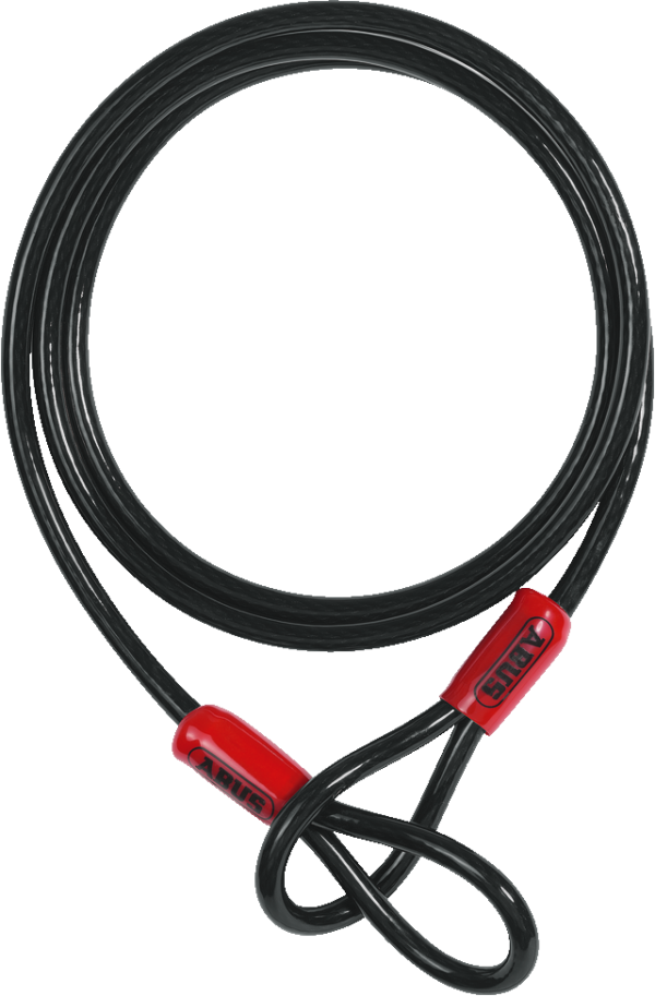 Abus Cobra Wire 10mm x 2m, Sort PVC