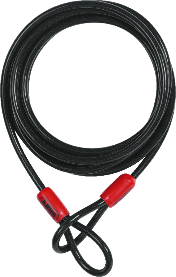 Abus Cobra Wire 10mm x 5m, Sort PVC