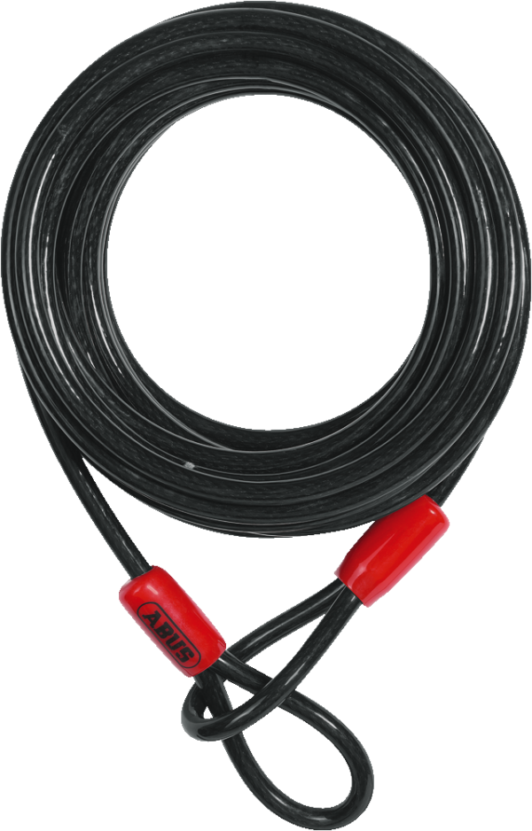 Abus Cobra Wire 10mm x 10m, Sort PVC