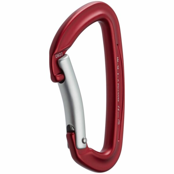 Sliq Bent Gate Carabiner Red/Silver