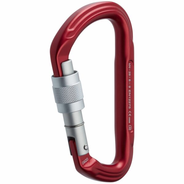 Nuq Screw Lock Carabiner Red/Silver
