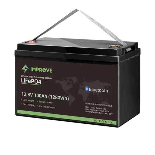 IMPROVE Lithium Batteri 12V 100Ah (LiFePO4) - Bluetooth