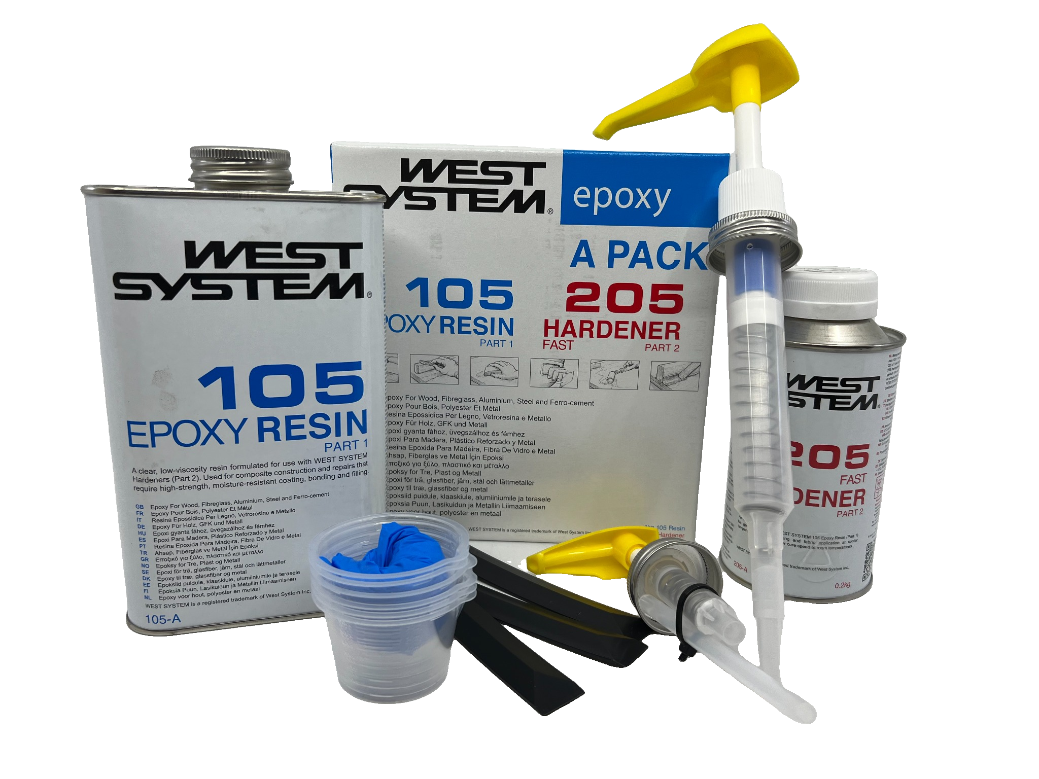 West System A-pakke, 1,2 kg 105/205 - Alt-i-en-pakke