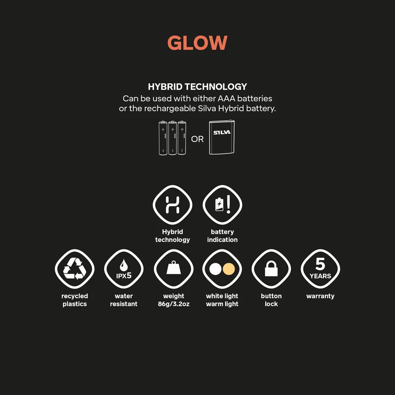 Silva Oppladbar lampe, Glow Sort - Bilde 14